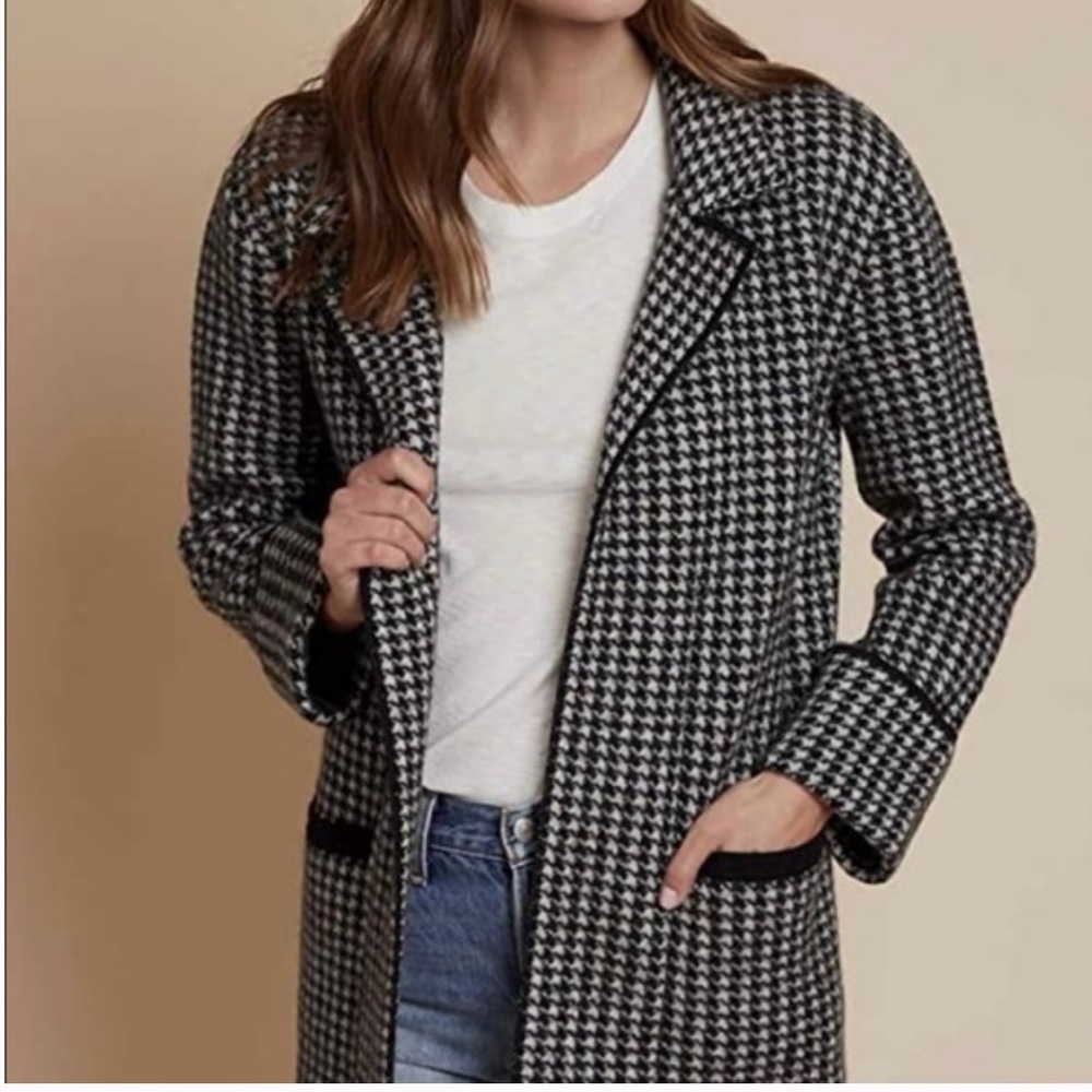 Nation LTD Houndstooth Knit Sweater Blazer